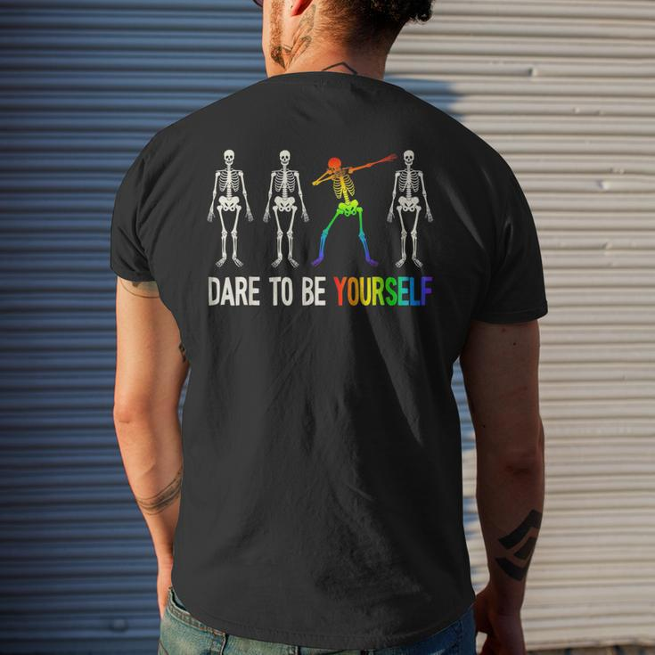Dare To Be Yourself Lgbt Pride Lgbtq Mens Back Print T-shirt Gifts for Him