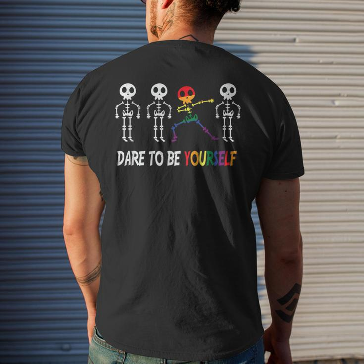 Dare To Be Yourself | Cute Lgbt Pride Mens Back Print T-shirt Gifts for Him