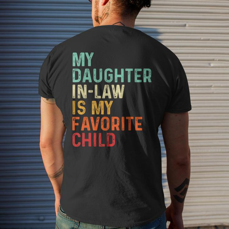 My Daughter In Law Is My Favorite Child Fathers Day In Law Men's Back Print T-shirt Gifts for Him