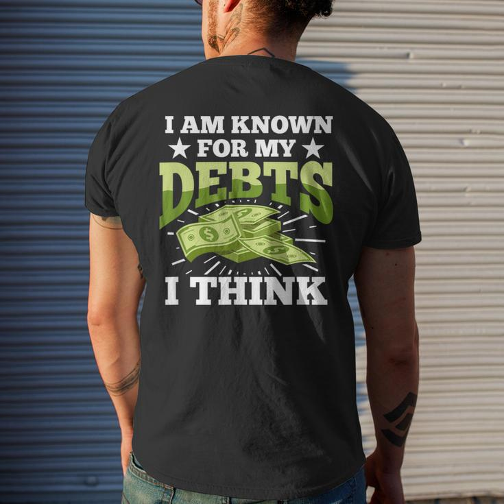 Debt American Credit Mortgage Loan Debtors Men's T-shirt Back Print Gifts for Him