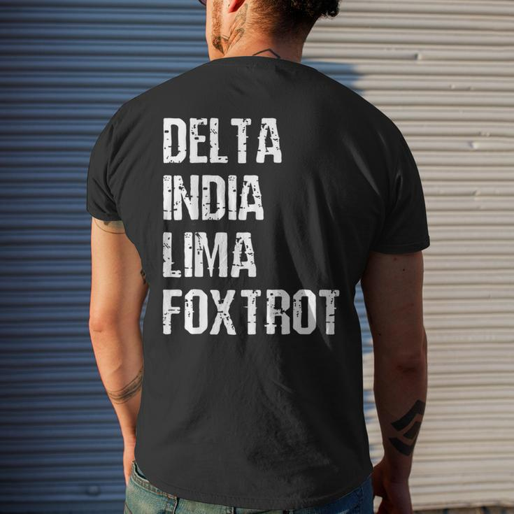 Delta India Lima Foxtrot Dilf Father Dad Joking Men's Back Print T-shirt Gifts for Him