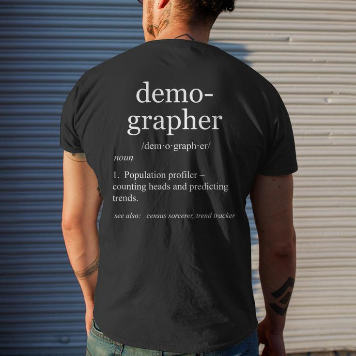 Demographer Definition Dictionary Demography Men's T-shirt Back Print Gifts for Him