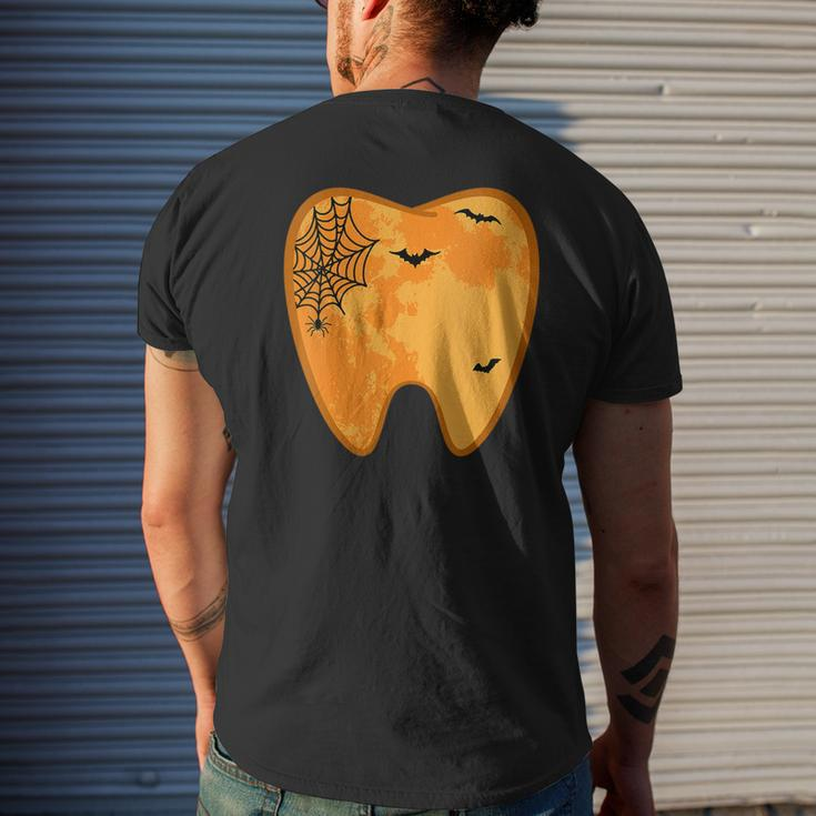 Dental Halloween Tooth Lazy Costume Spooky Dentist Mens Back Print T-shirt Gifts for Him