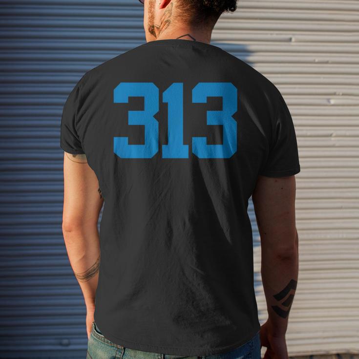 Detroit 313 Area Code - Grit - Sports Fan - Detroiter Fan Mens Back ...