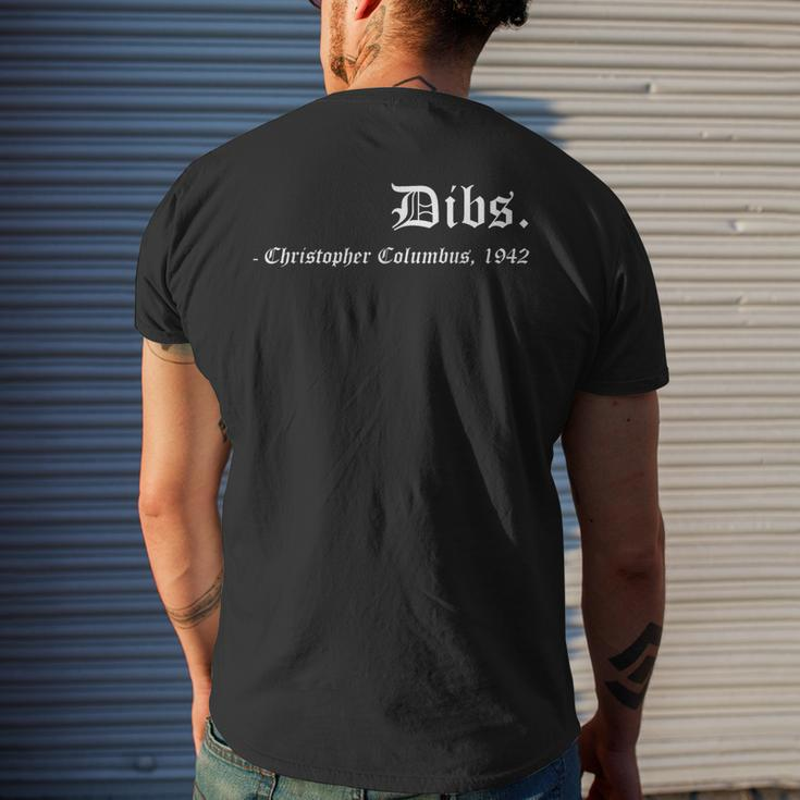 Dibs Christopher Columbus 1492 America Discovery Quote Men's T-shirt Back Print Gifts for Him