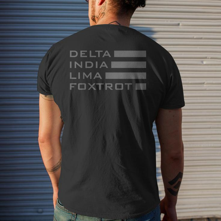 Dilf Delta India Lima Foxtrot Military Alphabet Men's Back Print T-shirt Gifts for Him