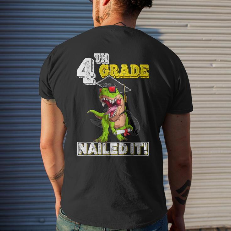 Dinosaur Graduation Hat Fourth Grade Nailed It Class Of 2031 Men's Back Print T-shirt Gifts for Him