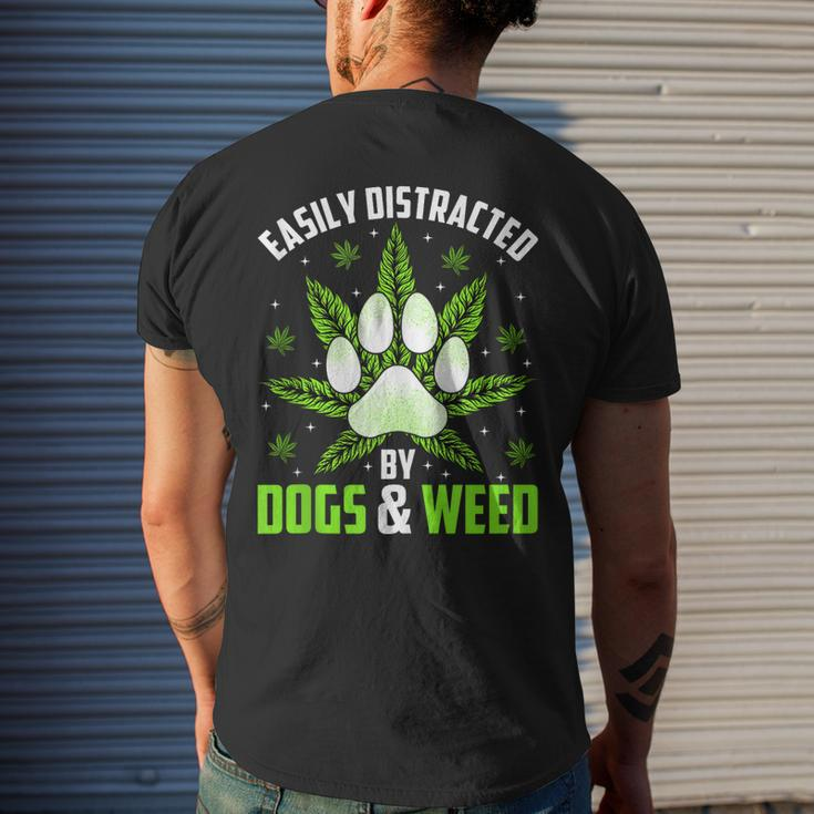 Dogs And Weed Dad Mom Dog Lover Cannabis Marijuana For Women Men's Back Print T-shirt Gifts for Him