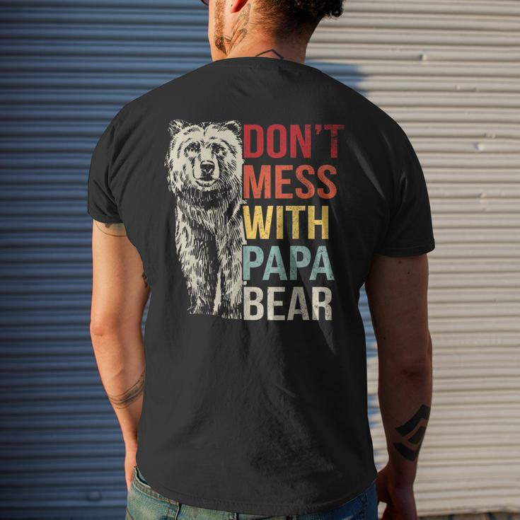 Dont Mess With Papa Bear Vintage Retro Mens Back Print T-shirt Gifts for Him