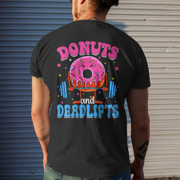 Donut And Deadlifts Barbell Doughnut Lover Girls Boys Son Mens Back Print T-shirt Gifts for Him
