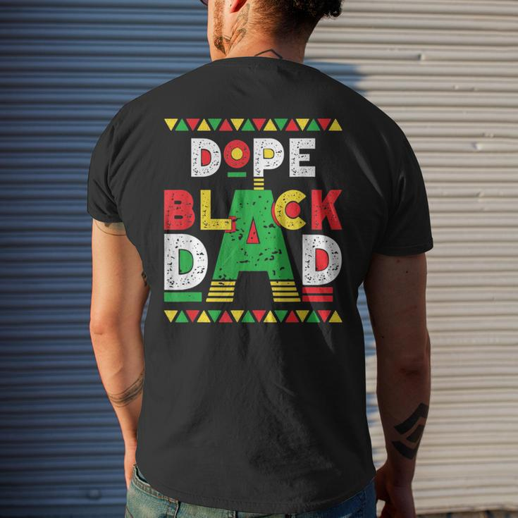 Dope Black Dad African American Black Dad Pride Fathers Day Mens Back Print T-shirt Gifts for Him
