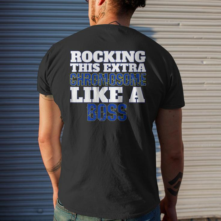 Down Syndrome Awareness Rocking Like A Boss Mens Back Print T-shirt Gifts for Him