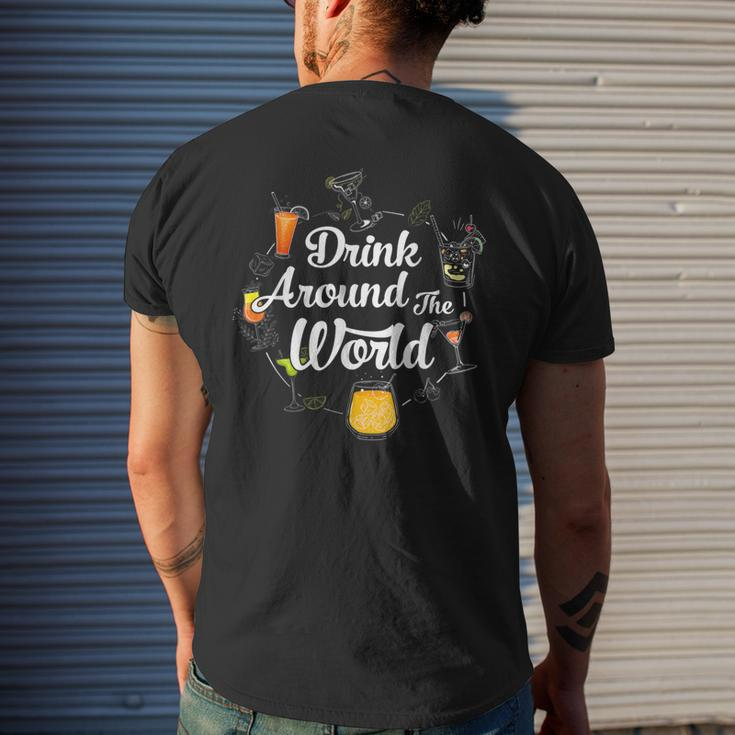 Drink Around The World I Drink Around The World Epcot Mens Back Print T-shirt Gifts for Him