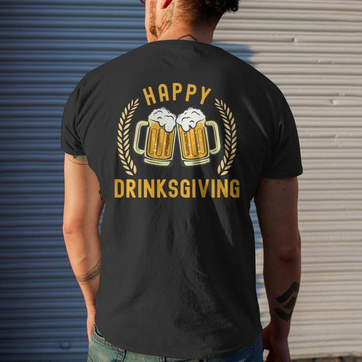 Drinking Party Happy Drinksgiving Happy Thanksgiving Men's T-shirt Back Print Gifts for Him