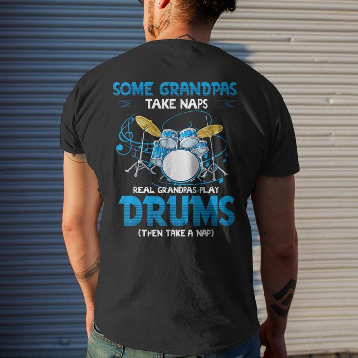Drummer Grandpa Grandpas Take Naps Real Grandpas Play Drums Men's Back Print T-shirt Gifts for Him