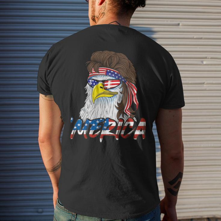 Eagle Mullet 4Th Of July Usa American Flag Merica Mens Back Print T-shirt Gifts for Him