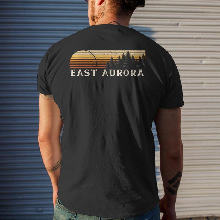 East Aurora Ny Vintage Evergreen Sunset Eighties Retro Men's T-shirt Back Print Gifts for Him