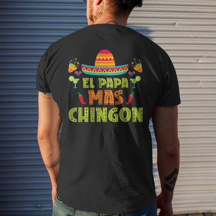 El Papa Mas Chingon Proud Mexico Lover Mexican Country Dad Mens Back Print T-shirt Gifts for Him