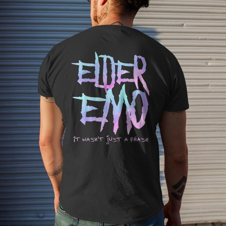 Elder Emo It Wasnt Just A Phase - Funny Emo Goth Mens Back Print T-shirt Gifts for Him