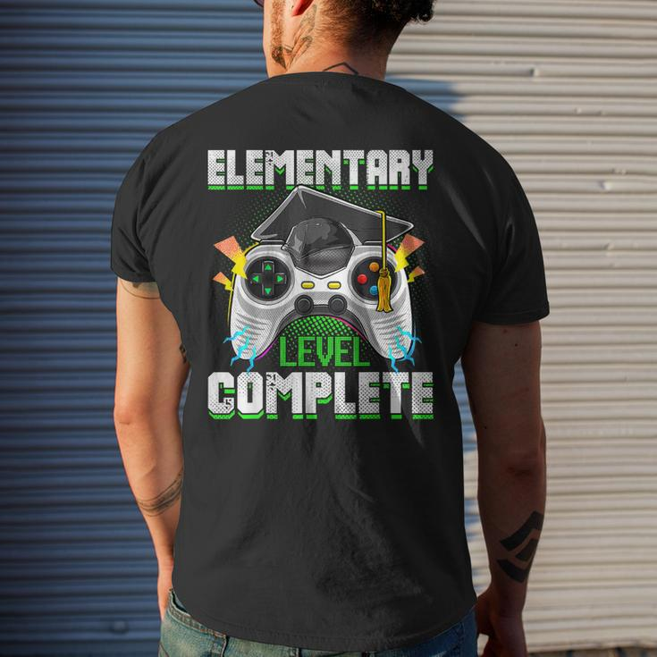 Elementary Level Complete Gamer Graduation Video Games Boys Mens Back Print T-shirt Gifts for Him