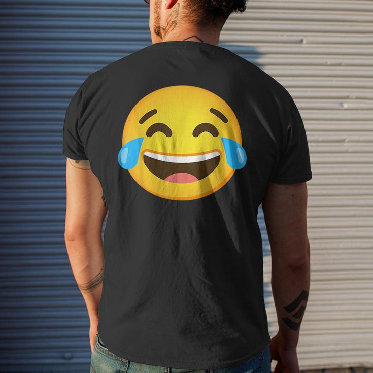 Emoticon Laughing Tears Face With Tears Of Joy Gift Mens Back Print T-shirt Gifts for Him