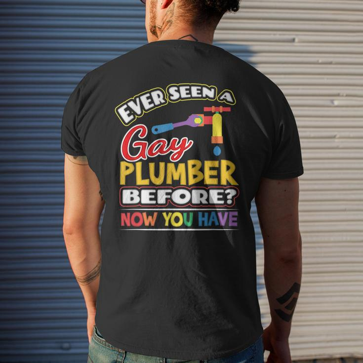 Ever Seen A Gay Plumber Before Pride Week Lgbt Mens Back Print T-shirt Gifts for Him