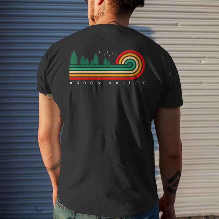 Evergreen Vintage Stripes Arbon Valley Idaho Men's T-shirt Back Print Gifts for Him