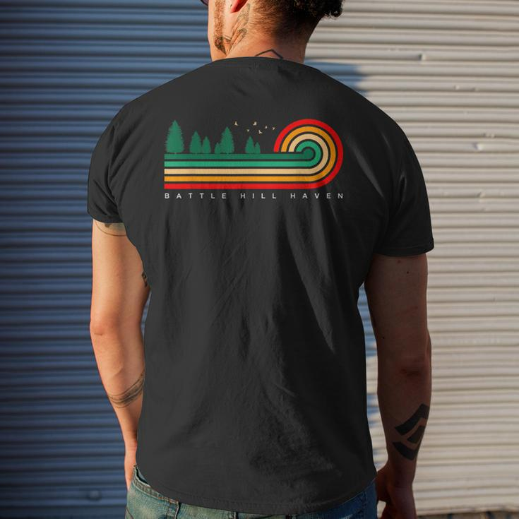 Evergreen Vintage Stripes Battle Hill Haven Georgia Men's T-shirt Back Print Gifts for Him