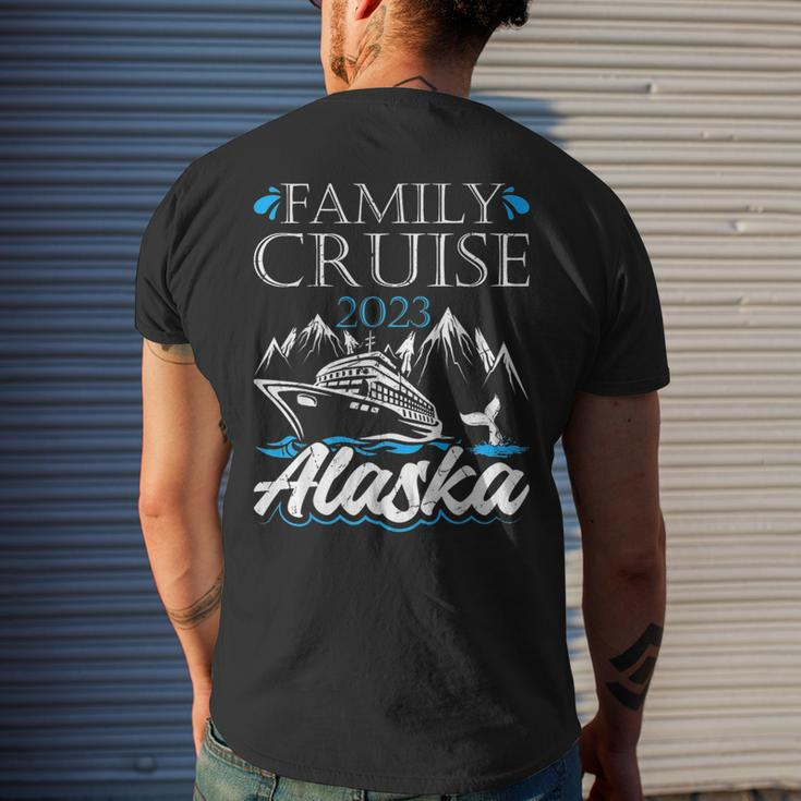 Family Cruise Alaska 2023 Matching Family Vacation Souvenir Mens Back Print T-shirt Gifts for Him