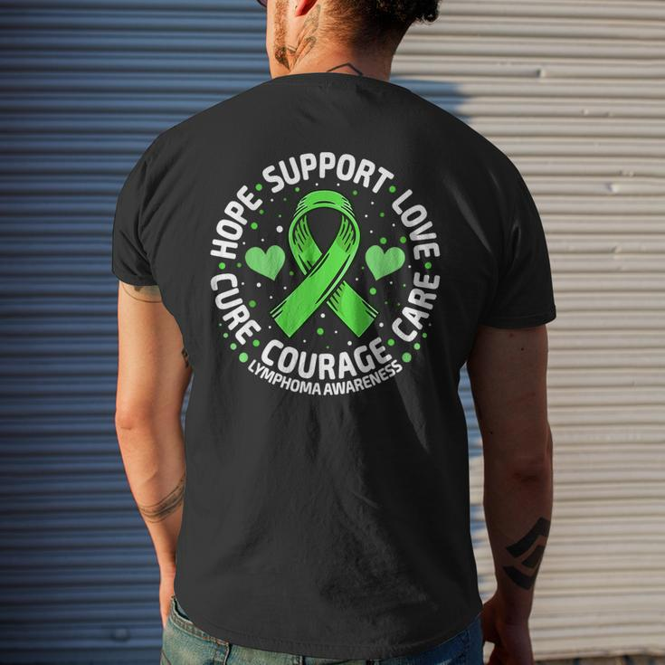 Family Support Non Hodgkin's Lymphoma Cancer Awareness Men's T-shirt Back Print Gifts for Him