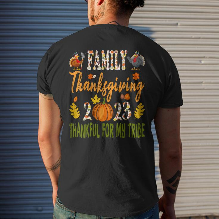 Family Thanksgiving 2023 Thankful For My Tribe Autumn Vibes Men's T-shirt Back Print Gifts for Him