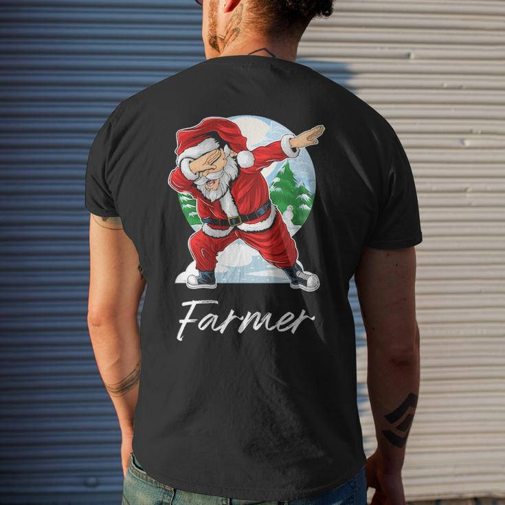 Farmer Name Gift Santa Farmer Mens Back Print T-shirt Gifts for Him