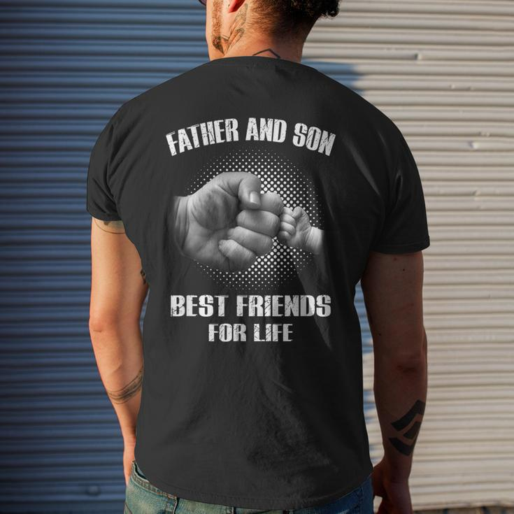 Father & Son Best Friend For Life Daddy Son Fist Bump Men's Back Print T-shirt Gifts for Him