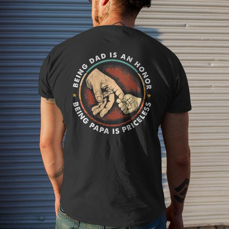 Father Day Being Dad Is An Honor Being Papa Is Priceless Men's Back Print T-shirt Gifts for Him