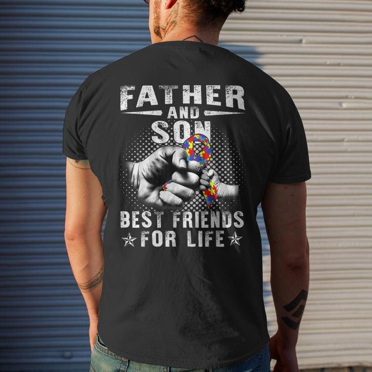 Father And Son Best Friend For Life Autism Awareness Men's Back Print T-shirt Gifts for Him