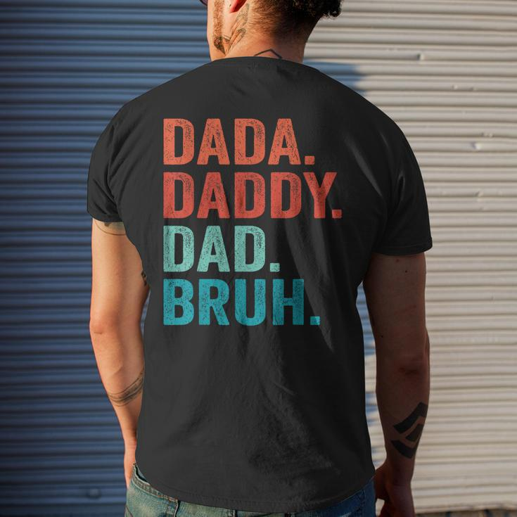 Fathers Day Dad Dada Daddy Bruh Vintage Father Men's Back Print T-shirt Gifts for Him