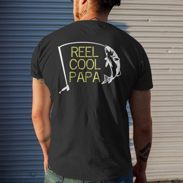 Father's Day Fishing Reel Cool Papa Dad Men's T-shirt Back Print Gifts for Him