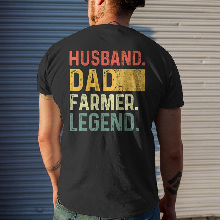 Fathers Day Husband Dad Farmer Legend Funny Vintage Mens Back Print T-shirt Gifts for Him