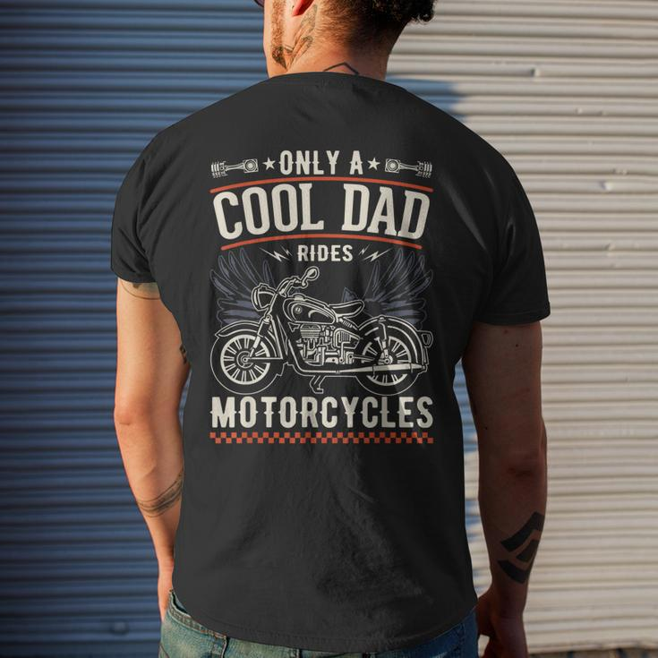 Fathers Day Only A Cool Dad Rides Motorcycles Biker Father Gift For Mens Mens Back Print T-shirt Gifts for Him