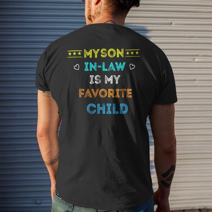 Favorite Child My Son-In-Law Funny Family Humor Mens Back Print T-shirt Gifts for Him