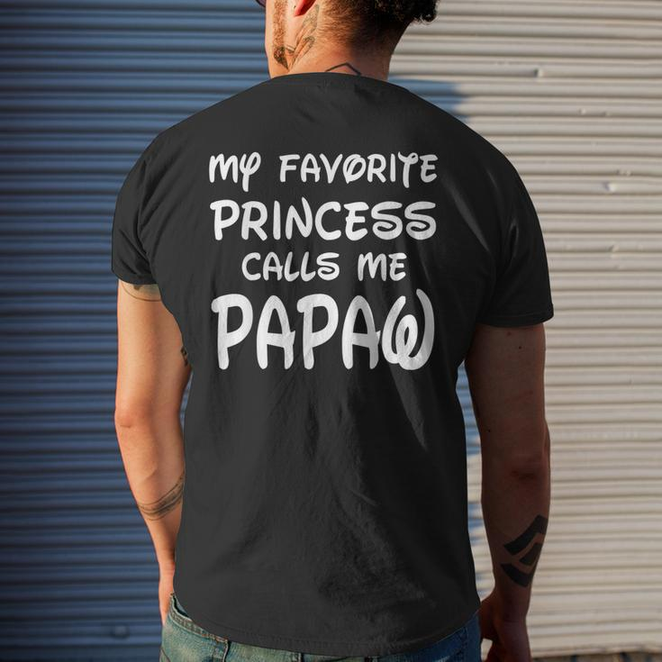 My Favorite Princess Calls Me Papaw Fathers Day Christmas Men's Back Print T-shirt Gifts for Him