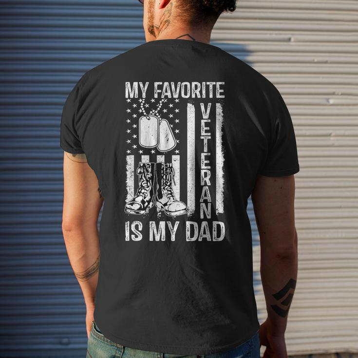 My Favorite Veteran Is My Dad Army Military Veterans Day Men's T-shirt Back Print Gifts for Him