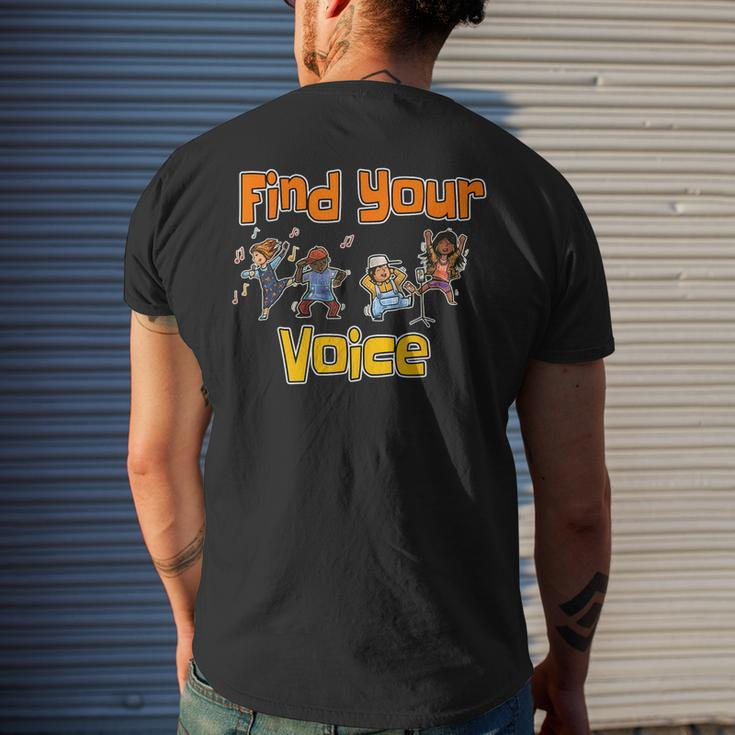 Find Your Voice Summer Reading Program 2023 Library Books Mens Back Print T-shirt Gifts for Him