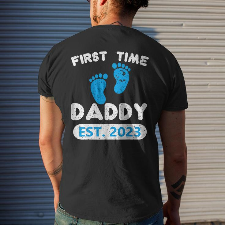 First Time Daddy Est 2023 Fathers Day Grandparents Son Mens Back Print T-shirt Gifts for Him