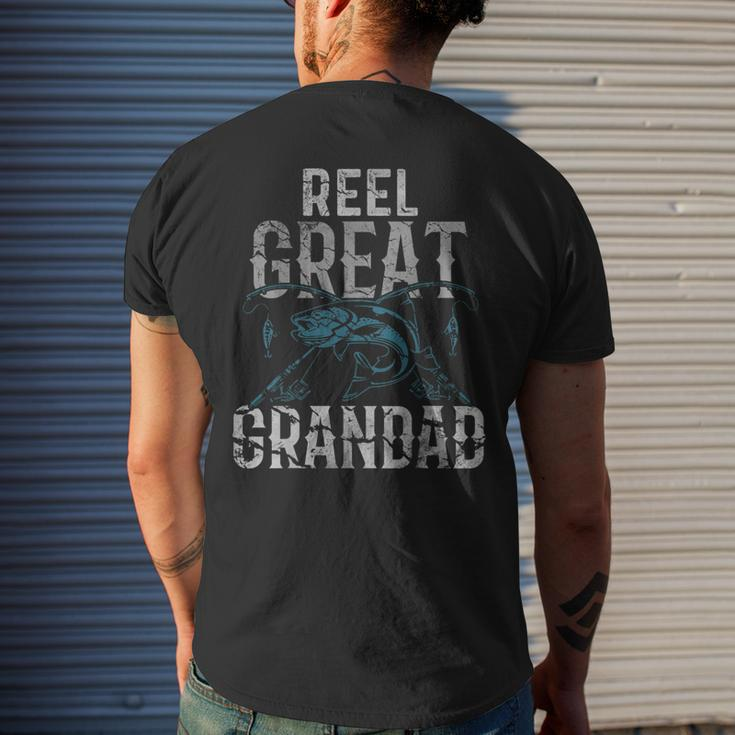 Fishermen Reel Great Grandad Fishing Fathers Day Mens Back Print T-shirt Gifts for Him