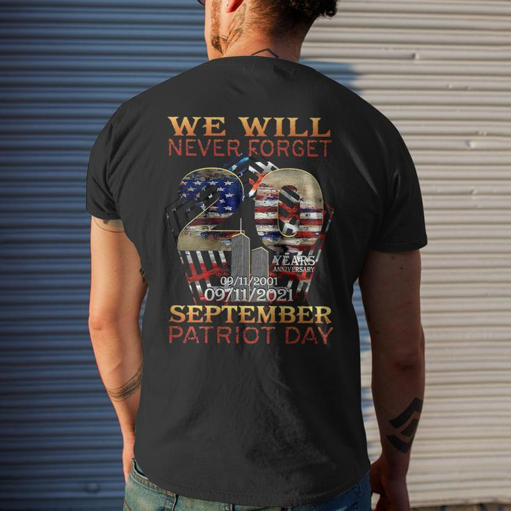 Never Forget Patriot Day 20Th 911 Men's Back Print T-shirt Gifts for Him