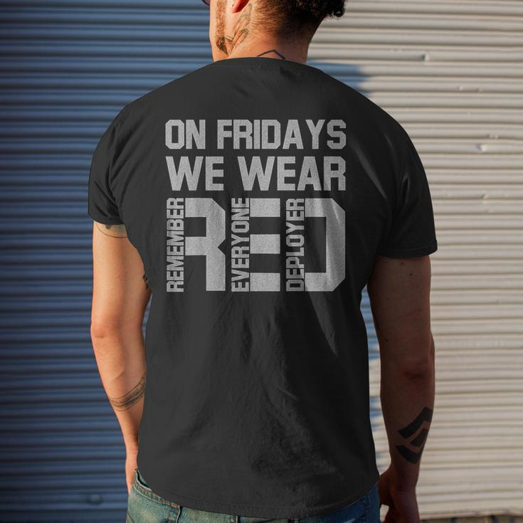On Fridays We Wear Red Military Veteran Day Us Flag Men's T-shirt Back Print Gifts for Him