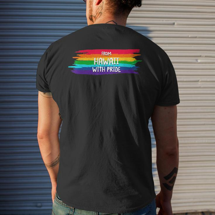 From Hawaii With Pride Lgbtq Motivational Quote Lgbt Mens Back Print T-shirt Gifts for Him