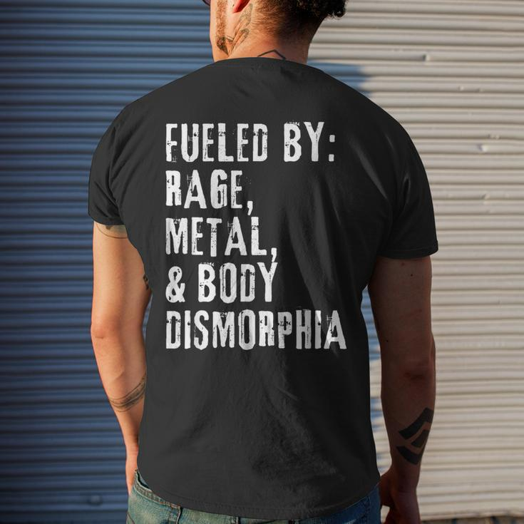 Fueled By Rage Metal & Body Dysmorphia Apparel Men's T-shirt Back Print Funny Gifts