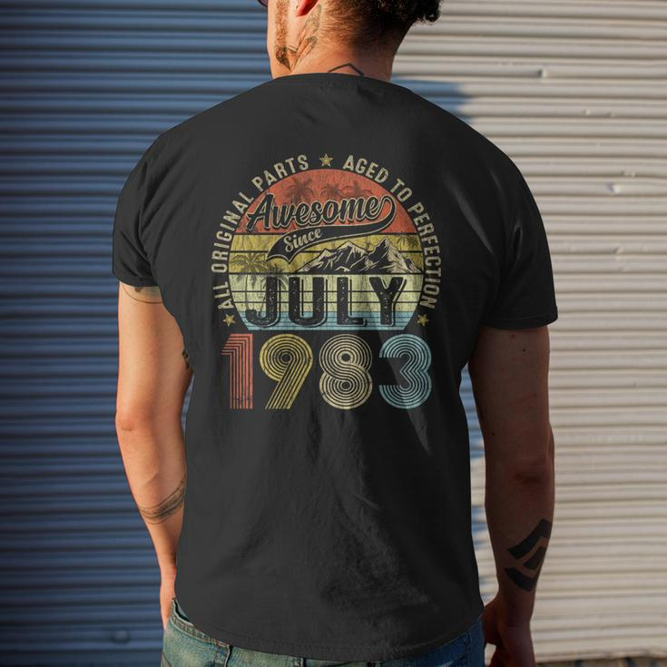 Funny 40 Year Old July 1983 Vintage Retro 40Th Birthday Gift Mens Back Print T-shirt Gifts for Him